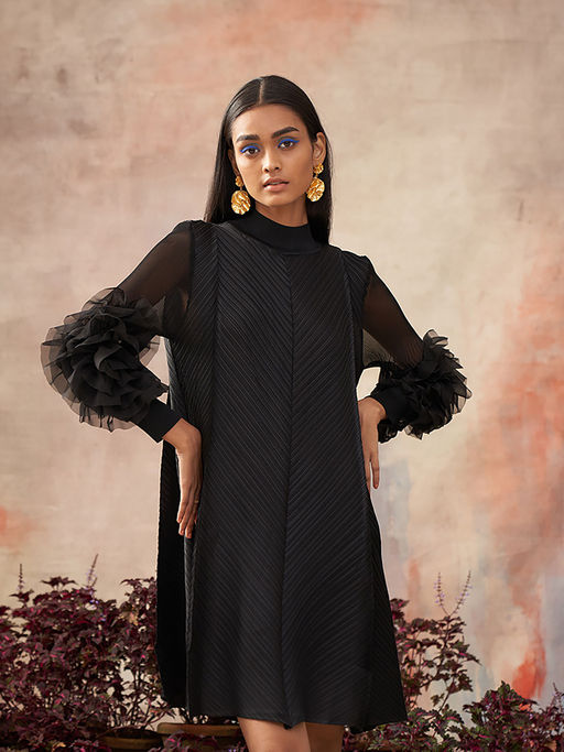 open lace back dress Pleats by Aruni