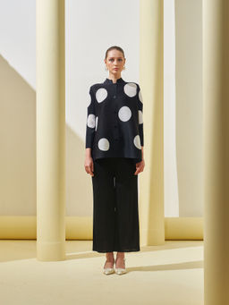 Pleats by Aruni - Black Polka Dot Top and Pant Co-Ord (Set of 2)
