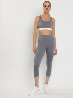 Wear Jukebox - Momentum Bra and Leggings High-Rise Crop 21 Grey (Set of 2)