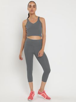Wear Jukebox - Zen Bra and Leggings High-Rise Crop 21 Grey (Set of 2)
