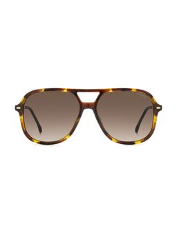 CARRERA - Womens Brown Shaded Lens Havana 2 Square Sunglasses with 100% UV Protection (58)