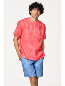 TERRA LUNA - Orange Pico Linen T-Shirt