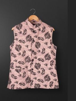 Spring Break - Amalfi Coast Pink Printed Nehru Jacket