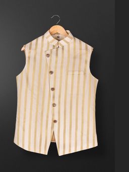 Spring Break - The Right Stripes Mandarin Neck Nehru Jacket