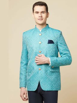 Spring Break - Green Brocade Mandarin Neck Jodhpur Jacket