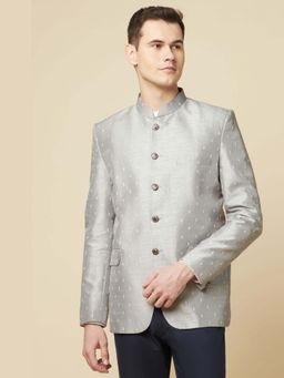 Spring Break - Grey Embroidered Mandarin Neck Jodhpur Jacket