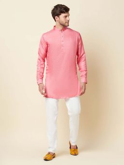 Spring Break - Praia No Pink Mandarin Neck Kurta