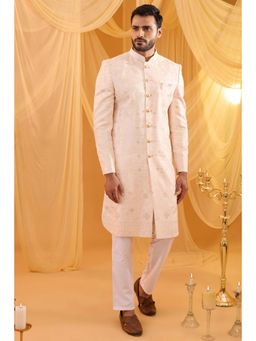 Spring Break - Pale Pink Lucknow Embroidered Sherwani Set
