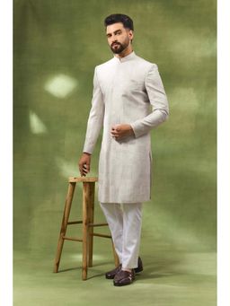Spring Break - Cream Heavy Embroidered Mandarin Neck Sherwani Set