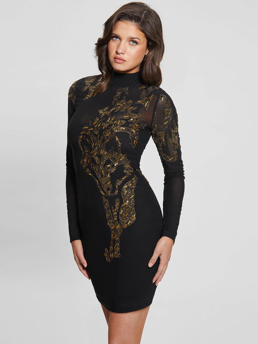 Buy Guess Black Sequins Details Mini Dress Online