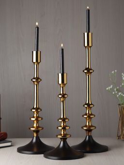 De Maison Decor - Gold The Aristea Candle Holders (Pack of 3)