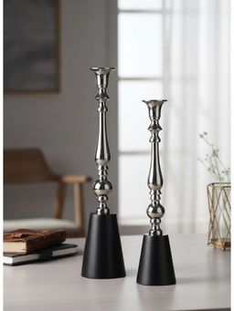 De Maison Decor - Silver The Valora Candle Holders (Pack of 2)