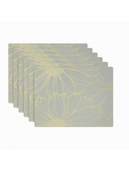 VIVALUXORA - Blooming Flower Gold Table Placemats (Pack of 6)