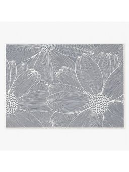 VIVALUXORA - Blooming Flower Silver Table Placemats (Pack of 6)