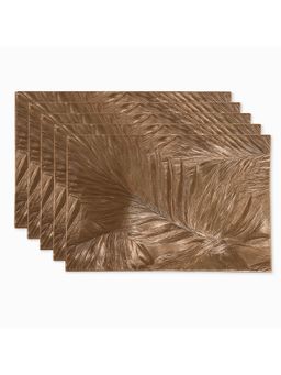 VIVALUXORA - Feather Leaf Rose Gold Table Placemats (Pack of 6)