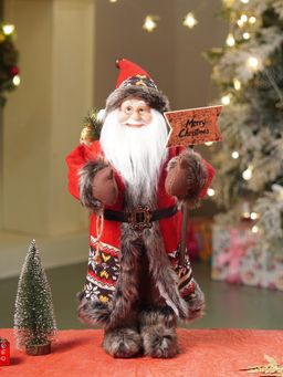 Little Surprise Box - Dark Maroon Wooden Signage Santa Christmas Decor