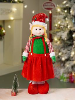 Little Surprise Box - Red Dungary Naughty Elf Christmas Decor