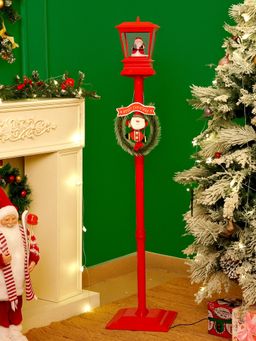 Little Surprise Box - Red Santa with Gift Box Snowfall Lamp Post
