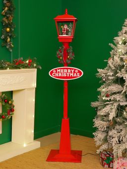 Little Surprise Box - Red Santa Tree & Lamp Snowfall Lamp Post