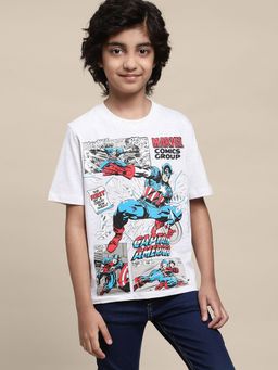 Kidsville - Kids Boys Captain America Grey Printed T-Shirt