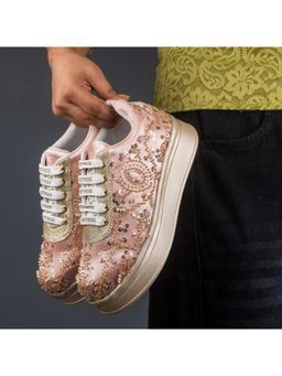 RETTROSE - Pink Noor Embellished Sneakers