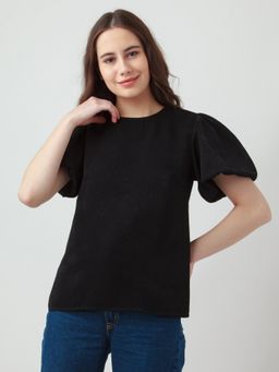 Zink London - Womens Black Solid Top