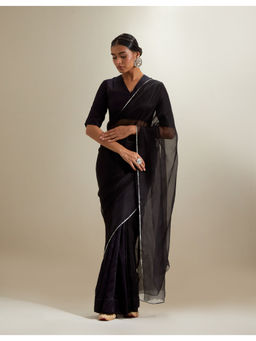 Vinusto - Embroidered Chanderi and Katan Ready to Wear Saree with Stitched Blouse