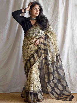 Sundarii - Sundari Rehmat - Dabu Kota Doria Saree with Unstitched Blouse