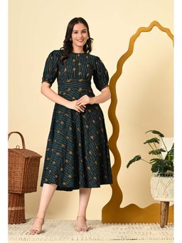 Diiwataa - High Waist Belted Ikat Dress