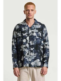 Snitch - Men Navy Blue Printed Shirt