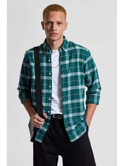Snitch - Men Green Checks Shirt
