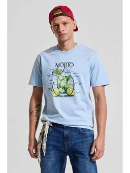 Snitch - Men Blue Graphic T-Shirt