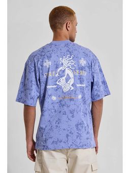 Snitch - Men Blue Printed T-Shirt