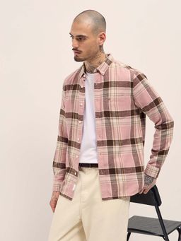 The Bear House - Men Pink Checks Shirt