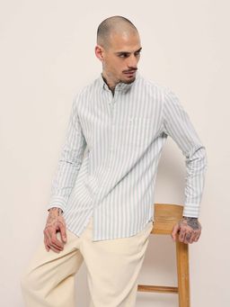 The Bear House - Men Green Stripes Shirt