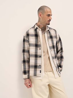 The Bear House - Men White Checks Shirt