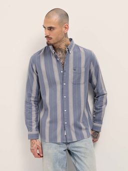 The Bear House - Men Blue Stripes Shirt