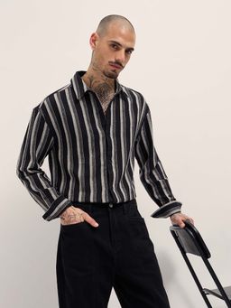 The Bear House - Men Black Stripes Shirt