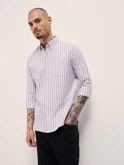 The Bear House - Men Grey Stripes Shirt