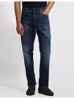 Arrow Newyork - Men Blue Bronx Regular Fit Whiskered Jeans