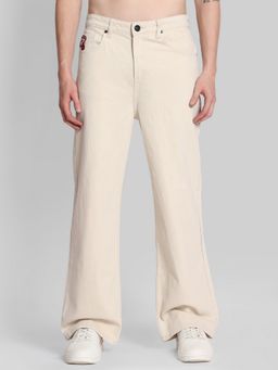 Bene Kleed - Cream Wide Leg Denim Regular Waistband And Coin Pocket Jeans