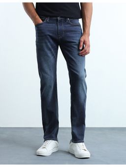Flying Machine - Men Blue Whiskered Freddie Slim Straight Fit Jeans