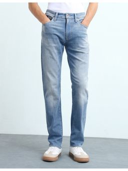 Flying Machine - Men Blue Freddie Slim Straight Fit Whiskered Jeans