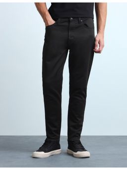 Flying Machine - Men Black Mid Rise Mankle Relaxed Tapered Fit Jeans