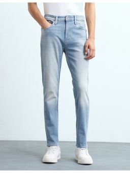 Flying Machine - Blue Slash Slim Tapered Fit Whiskered Jeans