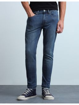 Flying Machine - Men Blue Mankle Relaxed Tapered Fit Whiskered Jeans