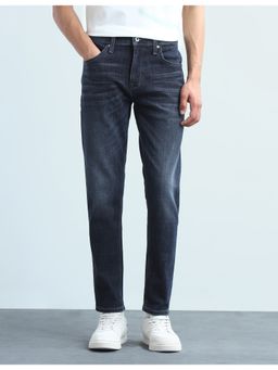 Flying Machine - Men Blue Slash Slim-Tapered Fit Whiskered Jeans