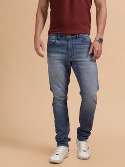 WROGN - Men Blue Casual Heavy Fade Slim Fit Jeans