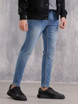 WROGN - Blue Skinny Crop Mid Wash Jeans