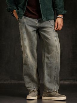 WROGN - Blue Slanted Pocket Loose Fit Jeans